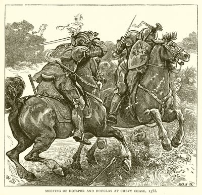 Meeting of Hotspur and Douglas at Chevy Chase, 1388 by English School