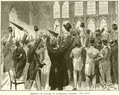 Meeting of Jingoes in Guildhall, London by English School