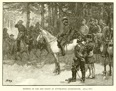 Meeting of Lee and Grant at Appomattox Court-House by English School