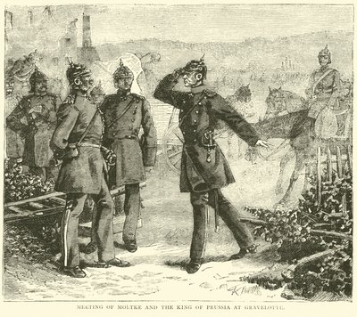 Meeting of Moltke and the King of Prussia at Gravelotte, August 1870 by English School