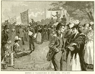 Meeting of Washerwomen in Hyde Park by English School