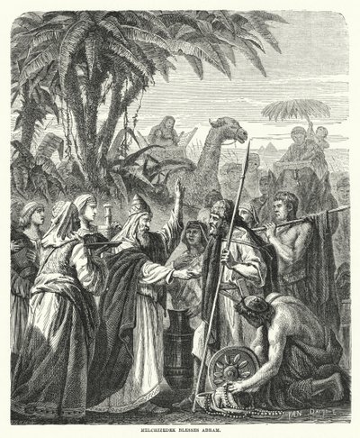 Melchizedek Blesses Abram by English School