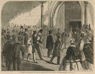 Members of the Commons at the Private Door of the House in Westminster Hall by English School
