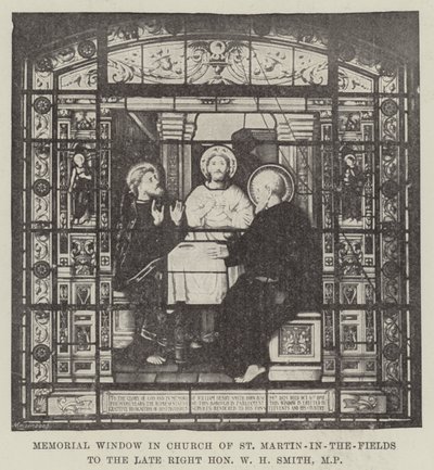 Memorial Window in Church of St Martin-in-the-Fields to the late Right Honourable W H Smith, MP by English School