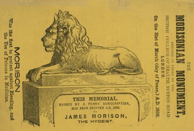 Memorial erected in 1856 to James Morison, the Hygeist by English School