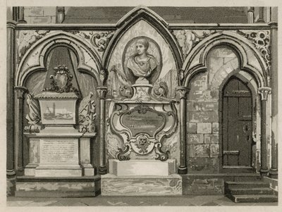 Memorials and statues in Westminster Abbey, London by English School