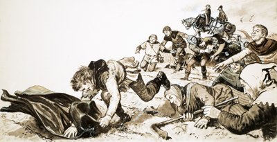 Men of Haxey chasing the silken hood of Lady de Mowbray by English School
