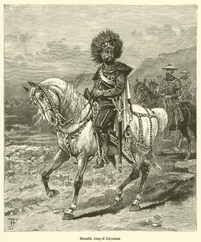 Menelik, King of Abyssinia by English School