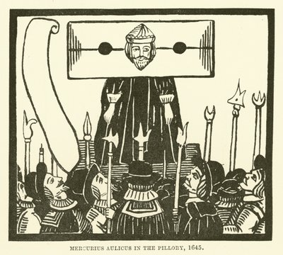 Mercurius Aulicus in the pillory, 1645 by English School