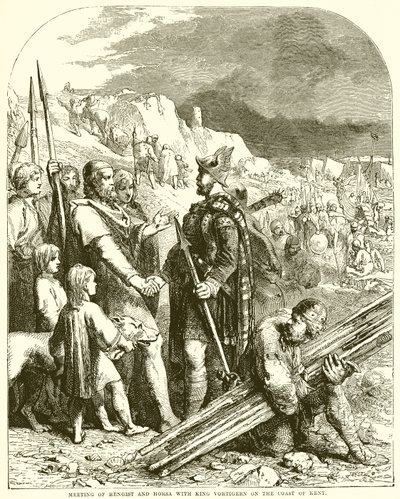 Meeting of Hengist and Horsa with King Vortigern on the Coast of Kent by English School