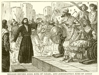 Micaiah before Ahab, King of Israel, and Jehoshaphat, King of Judah by English School