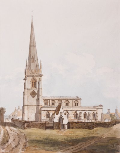 Middleton Cheney, South View of the Church, c.1820 by English School