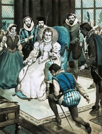 Miles Philips Being Given an Audience by Queen Elizabeth I by English School