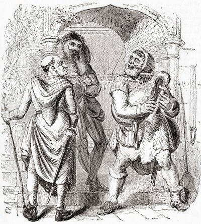Miller, Manciple and Reeve, from Old England: A Pictorial Museum by English School