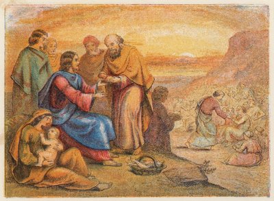 Miracle of the Loaves and Fishes by English School