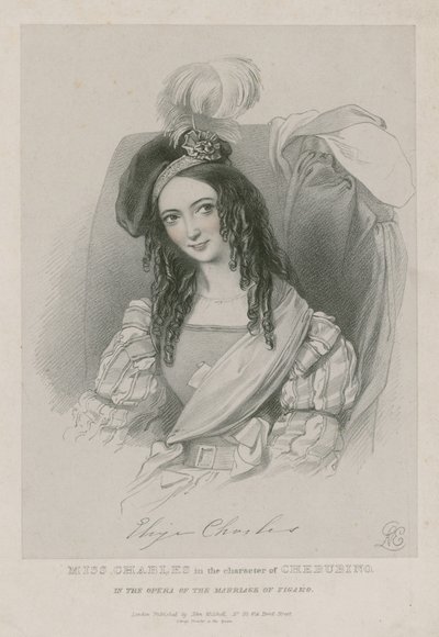 Miss Charles in the character of Cherubino in the opera of the Marriage of Figaro by English School