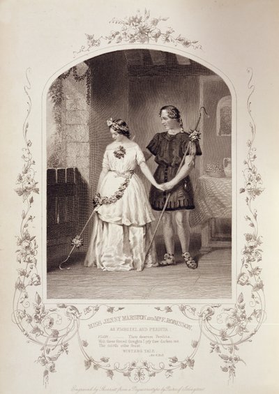 Miss Jenny Marston as Perdita and Mr F. Robinson as Florizel, Act IV Scene 3, in The Winter