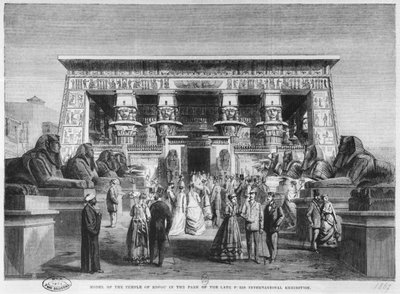 Model of the Temple of Edfu at the Universal Exhibition at the Champ-de-Mars in Paris, 16th November 1867 by English School