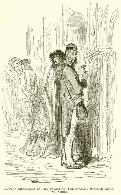 Modern Christians in the Palace of the Ancient Moorish Kings, Alhambra by English School