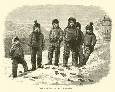 Modern Greenland Children by English School