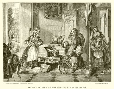 Moliere Reading his Comedies to his Housekeeper by English School
