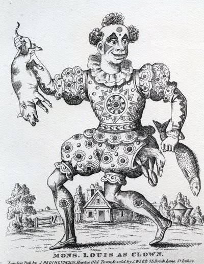 Mons. Louis as Clown, published by John Redington, 1860-1872 by English School
