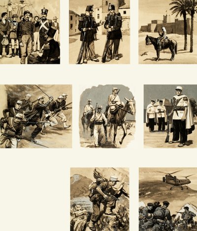 Montage of images relating to the foreign legion by English School