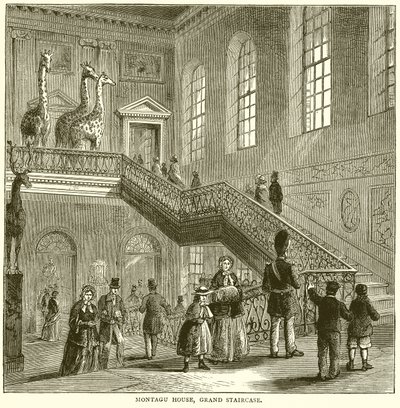 Montagu House, Grand Staircase by English School