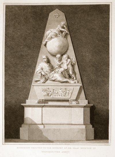 Monument Erected to the Memory of Sir Isaac Newton in Westminster Abbey, Illustration from David Hume