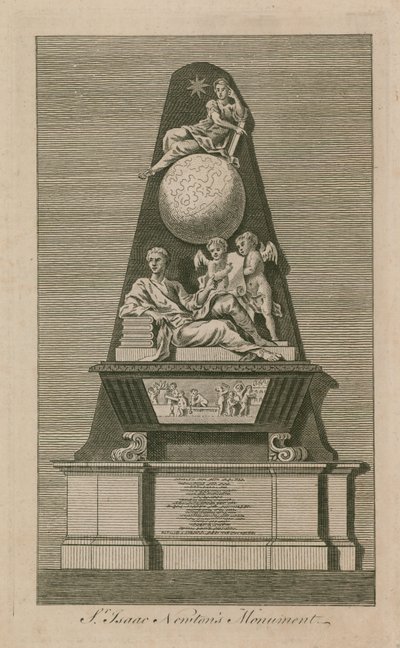 Monument of Sir Isaac Newton in Westminster Abbey by English School
