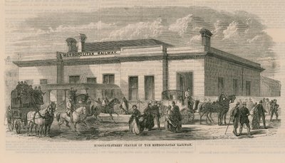 Moorgate Street Station of the Metropolitan Railway by English School
