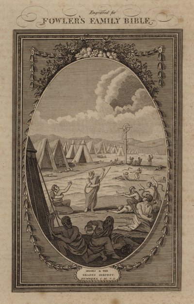 Moses and the Brazen Serpent, Numbers, Chapter 21, Verse 9 by English School