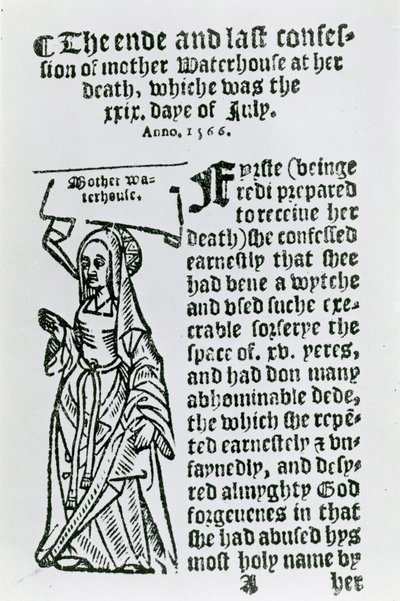 Mother Waterhouse (c.1503-1566), Pamphlet by English School
