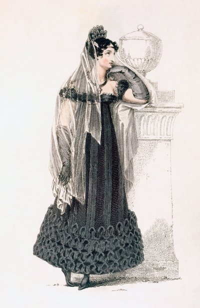 Mourning dress, fashion plate from Ackermann