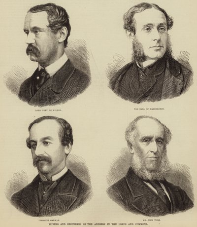 Movers and Seconders of the Address in the Lords and Commons by English School