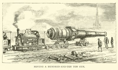 Moving a hundred-and-ten ton gun by English School