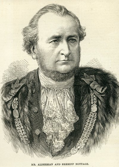 Mr. Alderman and Sheriff Nottage from The Illustrated London News, 10th November 1877 by English School