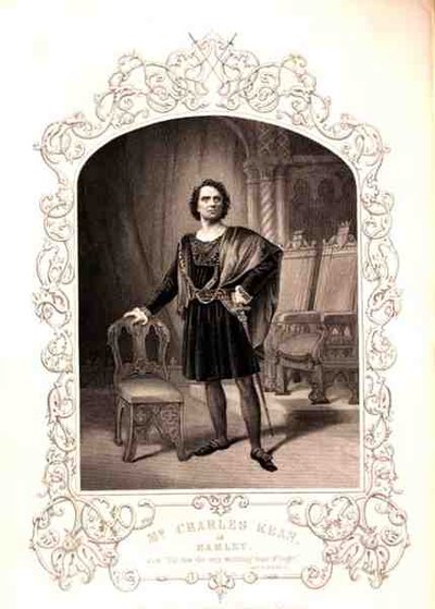 Mr Charles Kean as Hamlet, Act III Scene 2, in the Play by William Shakespeare, from a Daguerreotype by Paine of Islington by English School