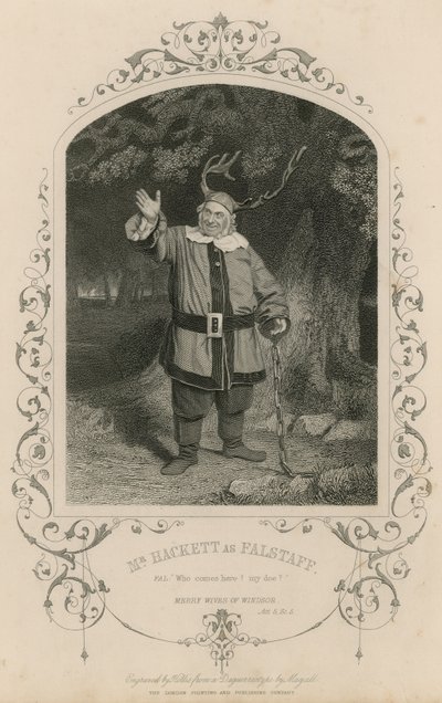 Mr Hackett as Falstaff in The Merry Wives of Windsor by English School