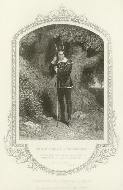 Mr J P Hartley as Touchstone, As You Like It, Act V, Scene I by English School