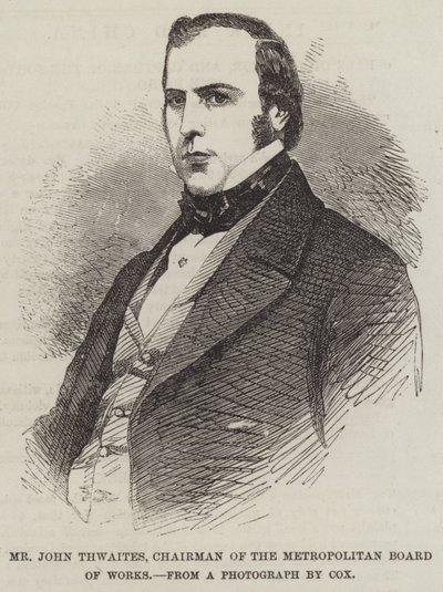 Mr John Thwaites, Chairman of the Metropolitan Board of Works by English School