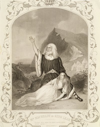 Mr. Macready as King Lear, Act V Scene 3, in the Play by William Shakespeare by English School