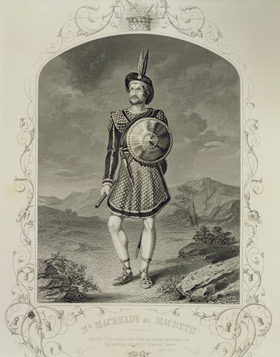 Mr Macready as Macbeth, Act I Scene 3, in the play by William Shakespeare by English School