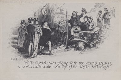 Mr Pickwick joking with the young ladies by English School