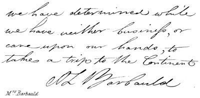 Mrs. Barbauld by English School