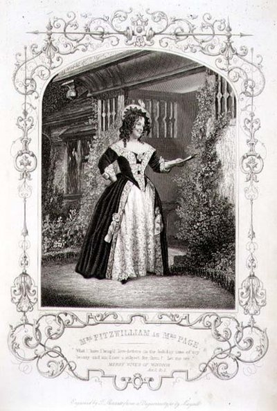 Mrs Fitzwilliam as Mrs Page, Act II Scene 1, in 