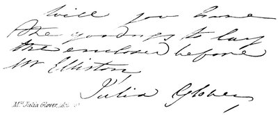Mrs Julia Glover, Actress by English School