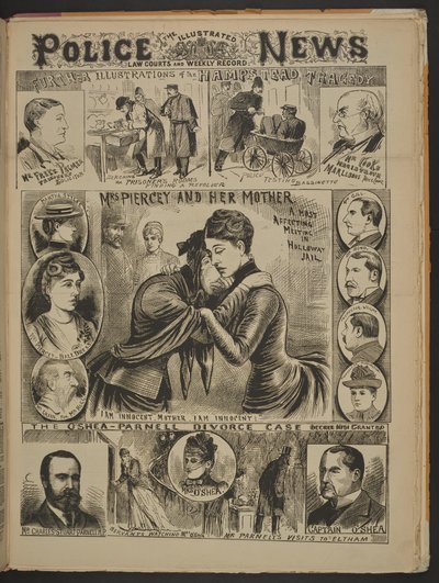 Mrs Piercey and Her Mother, A Most Affectionate Meeting in Holloway Jail, I Am Innocent Mother, I Am Innocent, Illustrated Police News, 22 November 1890 by English School