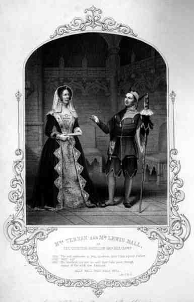 Mrs Ternan as the Countess Roussillon and Mr Lewis Ball as Her Clown, Act I Scene 3, in All