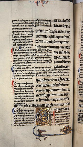 Page from a glossed copy of the New Testament by English School
